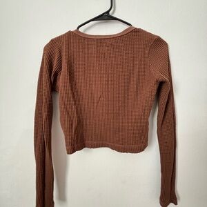 MWL Waffle Long-Sleeve Crop Tee